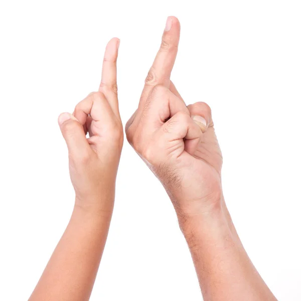 Man Boy Hands Middle Finger Isolated White Background — Stock Photo, Image