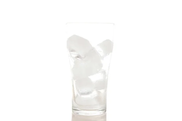 Glace Verre Sur Fond Blanc — Photo