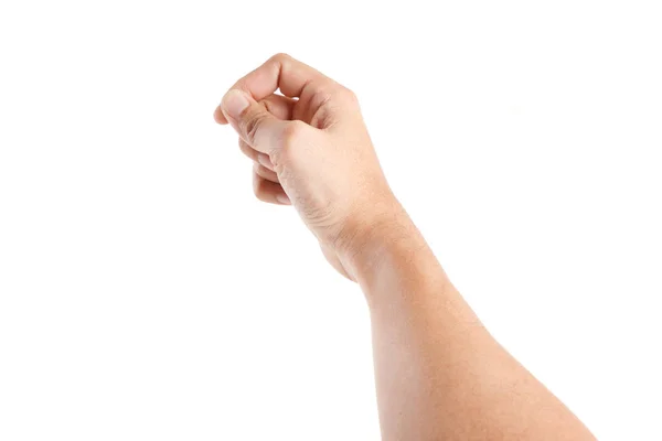 Male Asian Hand Gestures Isolated White Background Touching Pose First — Stock Photo, Image