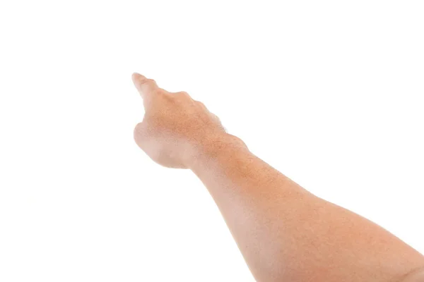 Männliche Asiatische Handgesten Isoliert Über Dem Weißen Hintergrund Rührende Pose — Stockfoto