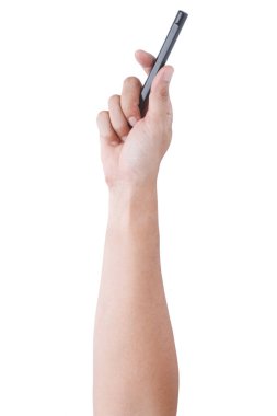 El ele tutuşma kalemi. El yazısı. Erkek el ele tutuşan siyah kalem beyaz arka planda izole edilmiş duvara yazıyor.