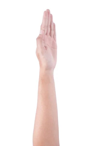 Man Aziatische Hand Gebaren Volledige Draai Uitzicht Geïsoleerd Witte Achtergrond — Stockfoto