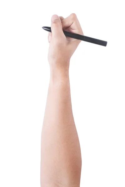 Ele Tutuşma Kalemi Yazısı Erkek Ele Tutuşan Siyah Kalem Beyaz — Stok fotoğraf