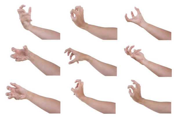 Male Asian Hand Gestures Isolated White Background Zombie Pose Action — Stock Photo, Image