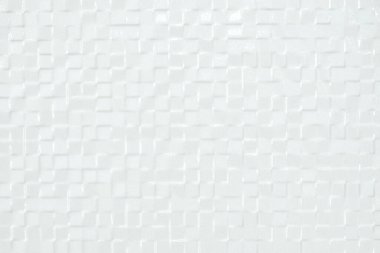 Doku arkaplanı ve kopyalama alanı için beyaz kare mozaik fayanslar.