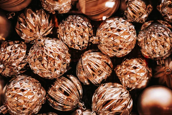 Sprinkles Bronze Ball Para Decorações Natal Ano Novo — Fotografia de Stock
