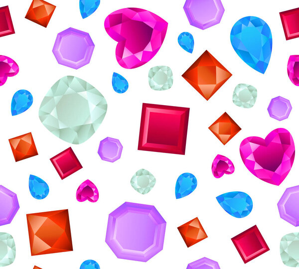 Realistic precious stones pattern