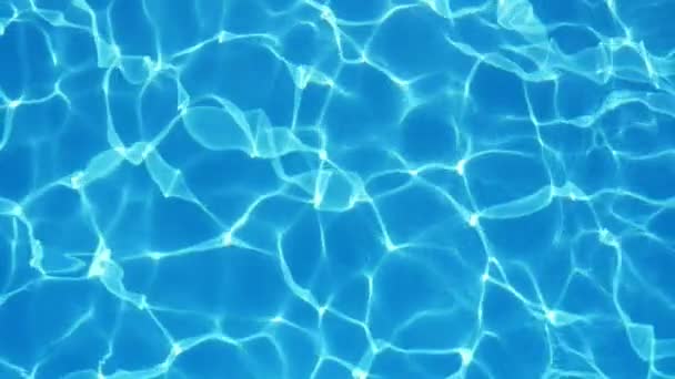 Beautiful Swimming Pool Water Glittering Its Moving Blue Waves Amazing — Stock Video