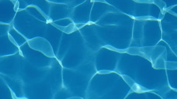 Beautiful Swimming Pool Water Glittering Its Playing Blue Waves Slo — Stock Video