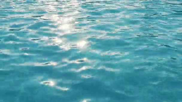 Brillantes Aguas Marinas Retozando Con Sendero Dorado Día Soleado Verano — Vídeo de stock