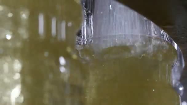 Flussi Olio Bottiglia Presso Impianto Produzione Imbottigliamento Olio Girasole Splendido — Video Stock
