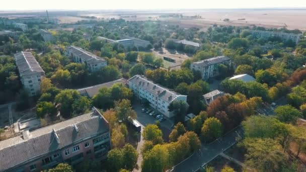 Aerial Din Askania Nova Peluze Frumoase Clădiri Mari Mici Parcuri — Videoclip de stoc