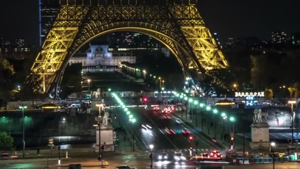 Paris Fransa Kasım 2017 Heyecan Verici Eyfel Kulesi Timelapse Dövme — Stok video