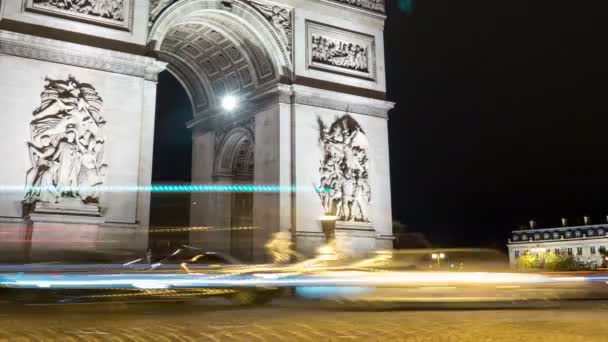 Париж Франция Ноября 2017 Захватывающий Дух Вид Триумфальной Арки Париже — стоковое видео
