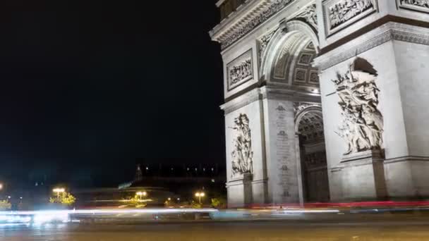 Paris França Novembro 2017 Vista Cronológica Artística Arco Triunfo Paris — Vídeo de Stock