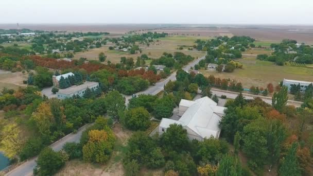 Aerial Shot Big Administrative Building Highway Nearby Ukraine Splendid Bird — 图库视频影像