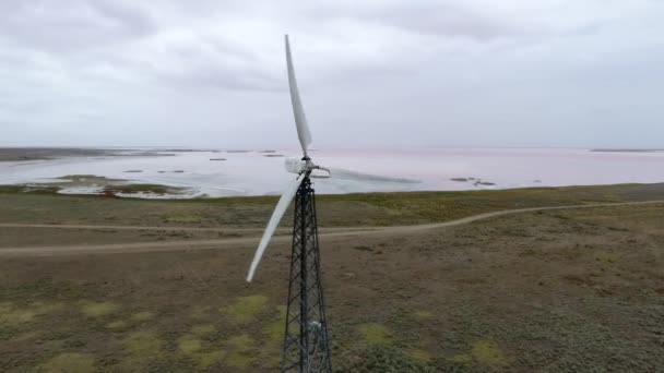 Nikolaev Ucraina Settembre 2018 Vista Volo Uccello Una Turbina Eolica — Video Stock