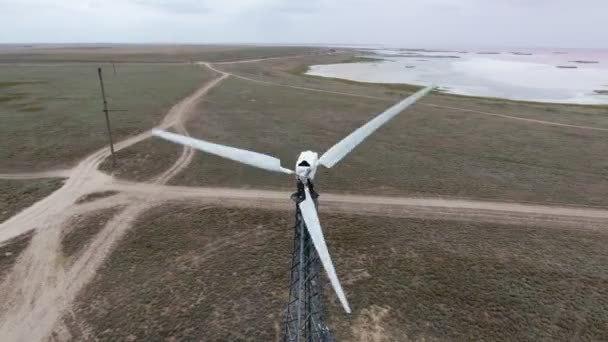 Nikolaev Ukraina September 2018 Bird Eye View Rad Energi Vindkraftverk — Stockvideo