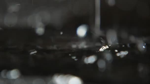 Абстрактная Черно Белая Вода Движущаяся Вулканическая Лава Замедленной Съемке Поразительный — стоковое видео