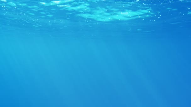 Eau Cristalline Bleu Clair Avec Une Surface Brillante Dans Mer — Video