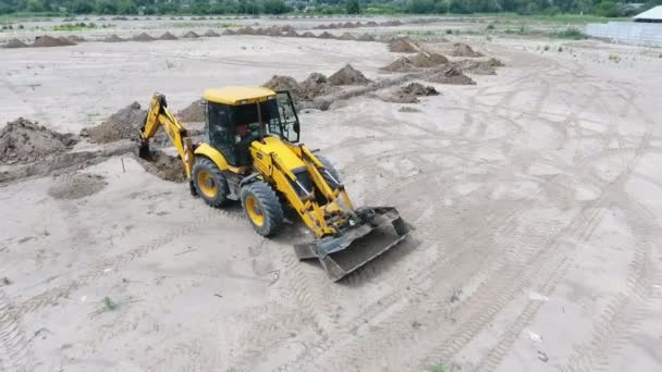 Kiev Ucraina Settembre 2018 Vista Emozionante Grande Escavatore Che Spalava — Video Stock