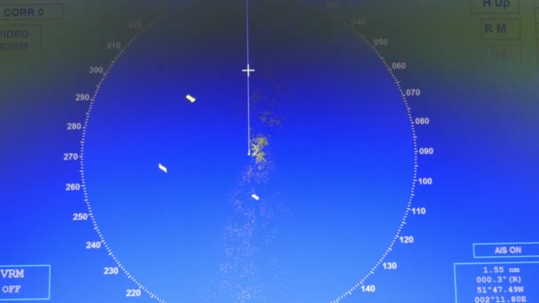 Radar Monitor Dengan Salib Kecil Beberapa Bintik Bintik Putih 360 — Stok Video