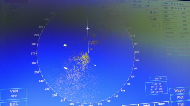 Affichage Fonctionnant Comme Radar Instantané Avec Nombreux Points Textes Sur — Video