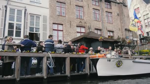 Brujas Bélgica Abril 2019 Fabulosa Vista Desde Una Lancha Flotante — Vídeos de Stock