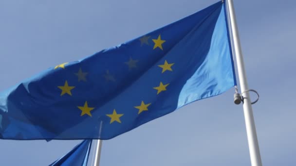 Bandera Signo Democracia Libertad Ondeando Sobre Asta Bandera Slo Impresionante — Vídeos de Stock