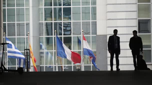 Brusel Belgie Dubna 2019 Nádherný Pohled Dva Členy Evropského Parlamentu — Stock video