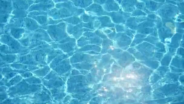 Onde Azzurre Intrattenere Felicemente Una Piscina Una Giornata Sole Slo — Video Stock