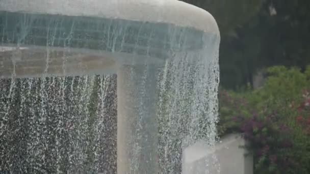 Arty Fountain Splattering Waters Alanya Summer Slo Splendid View White — Stock Video