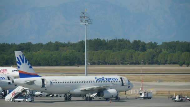 Antalya Turkey June 2019 Exciting View One Large Jumbo Jet — Stock Video