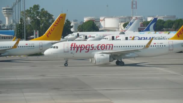 Antalya Turkije Juni 2019 Prachtig Uitzicht Een Prachtige Witte Jumbo — Stockvideo