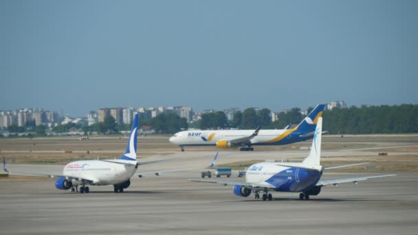 Antalya Turchia Giugno 2019 Meravigliosa Vista Lungo Aereo Bianco Blu — Video Stock