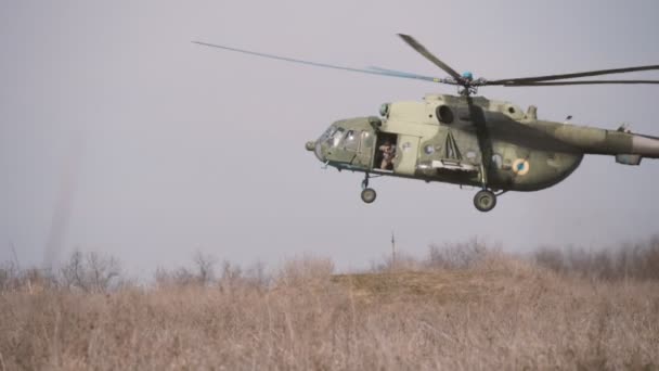 Odessa Ukraine October 2018 Wonderful Profile View Army Whirl Bird — Stock Video