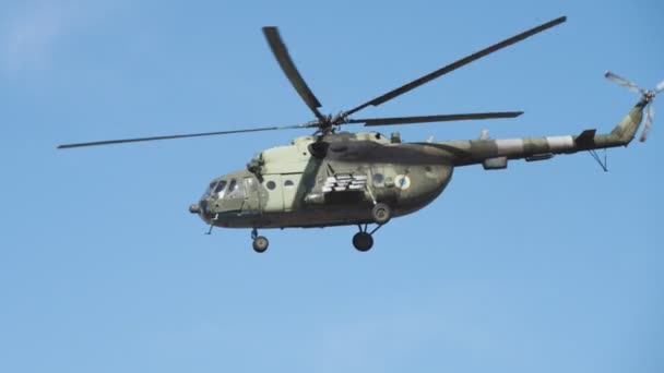 Одесса Украина Июля 2018 Года Великолепный Вид Большой Военный Вертолет — стоковое видео