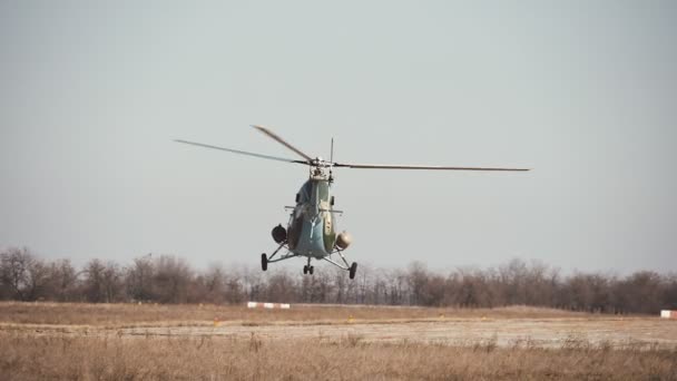 Odessa Ucrania Julio 2018 Espléndida Vista Helicóptero Militar Blanco Verde — Vídeo de stock