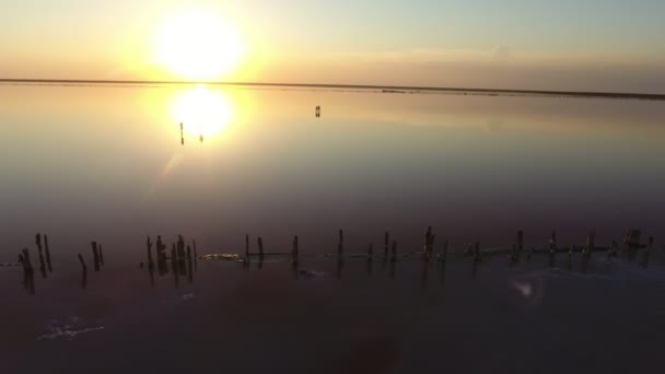 Aerial Shot Wonderful Waters Black Sea Shore Lines Sunset Summer — Stock Video