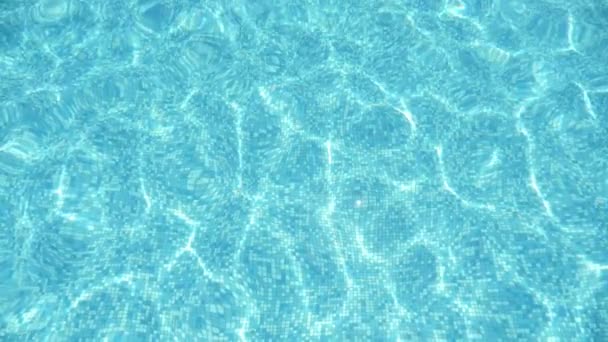 Cheery Light Blue Waves Playing Light Glittering Paddling Pool Summer — Stock Video