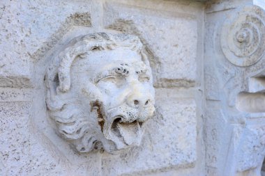 Venedik aslanı, duvara oyulmuş heykel. Bu arka plan olarak kullanılabilir. 