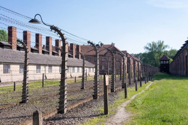 Auschwitz-Birkenau Toplama Kampı, Polonya - Haziran, 2017: Polonya'daki Auschwitz toplama kampı. Unesco Dünya Mirası