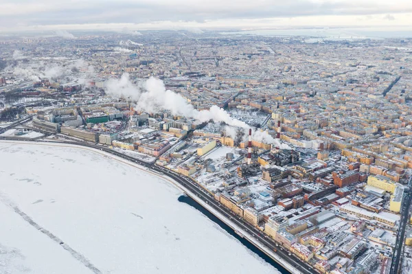 Aerial view of the center of St. Petersburg. Photo with drone. — Stock Photo, Image