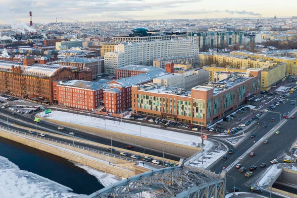 Aerial view on main building of Sberbank in St. Petersburg. — Stock Photo, Image