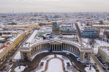 St. Petersburg, Rusya - Mart, 2019: Saint P'deki Kazan Katedrali