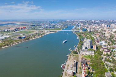 Rostov-on-Don ve Don Nehri'nin havadan görünümü. Rusya