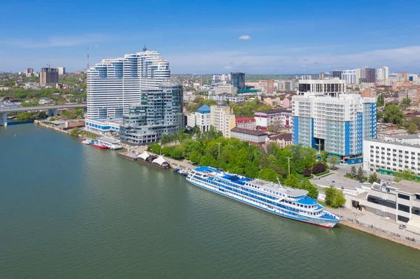 Rostov-on-Don ve Don Nehri'nin havadan görünümü. Rusya — Stok fotoğraf