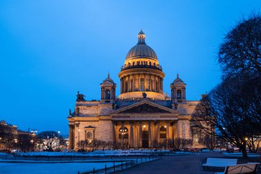 St. Isaac's Katedrali, beyaz gece, Saint Petersburg, Rusya Federasyonu