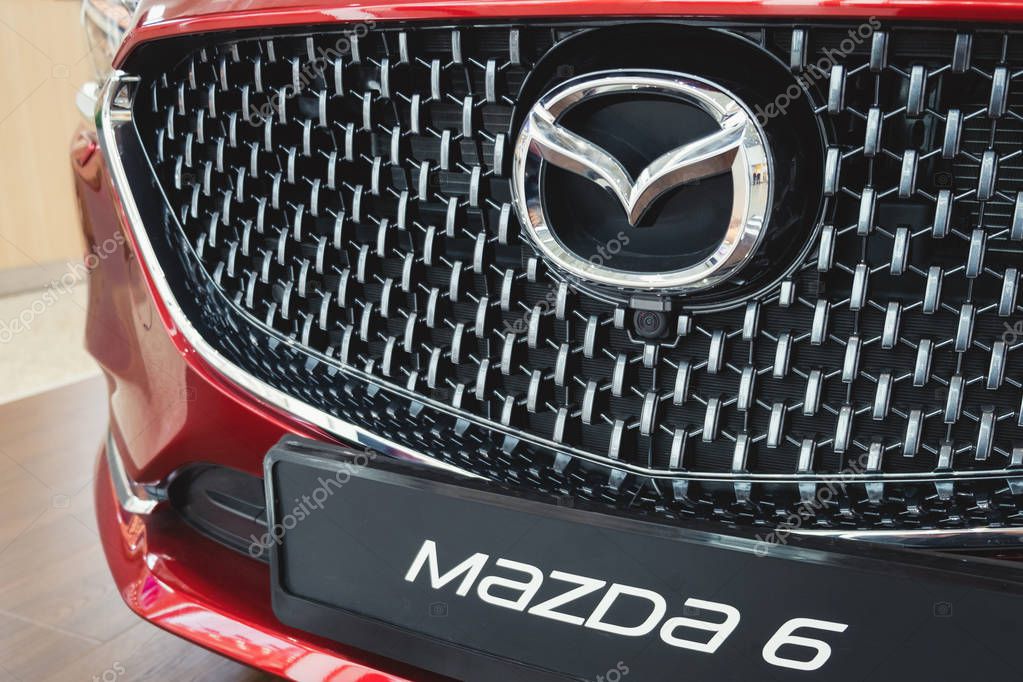 ST. PETERSBURG, RUSSIA - MARCH, 2019: Logo of Mazda car model 6