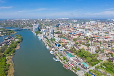 Rostov-on-Don ve Don Nehri'nin havadan görünümü. Rusya